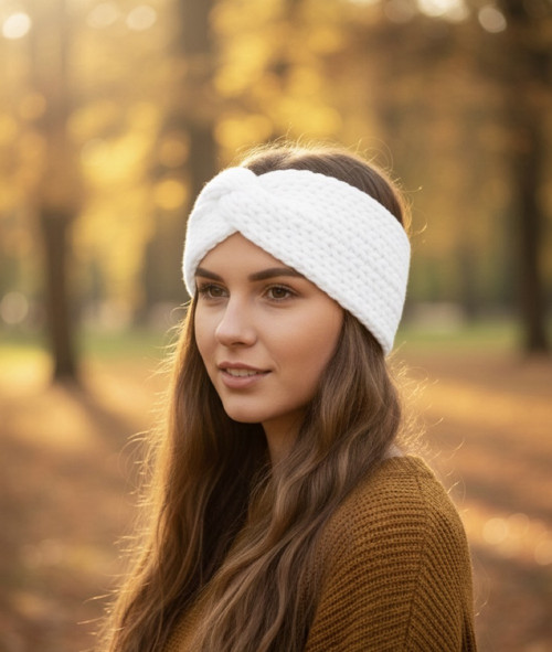 PLETENÁ ČELENKA překřížená - bílá — foto 1