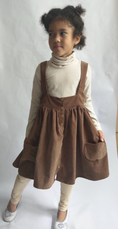Manšestrové šatičky (pinafore) EPONA