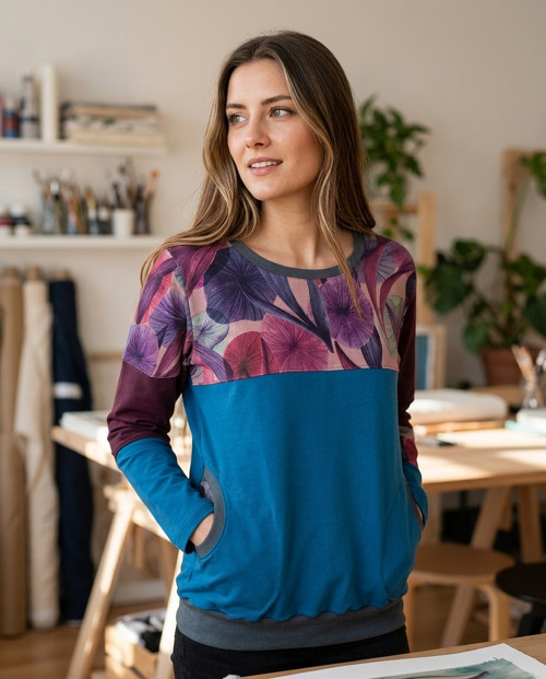 KVĚTY V PETROLEJI (L/XL) - mikina