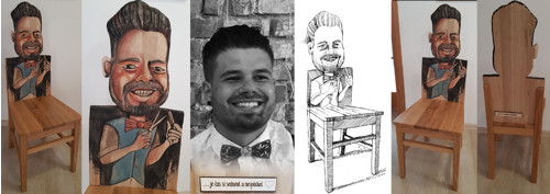 Celodubová vyřezávaná židle: holič Barber
