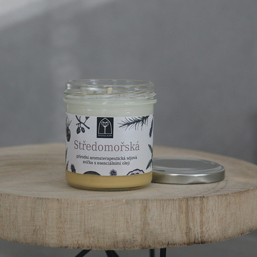 Aromaterapeutická sójová svíčka "Středomořská"