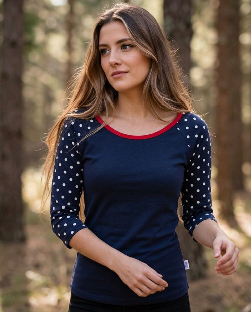 PUNTÍKY V MODRÉ (L/XL) - dámské tričko