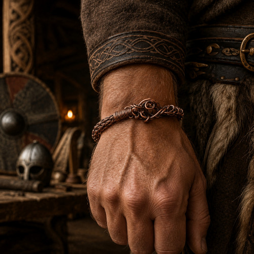 Pánský vikingský náramek s dračí hlavou