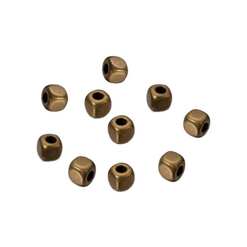 Kostička - korálek bronz 3/4mm, 20ks