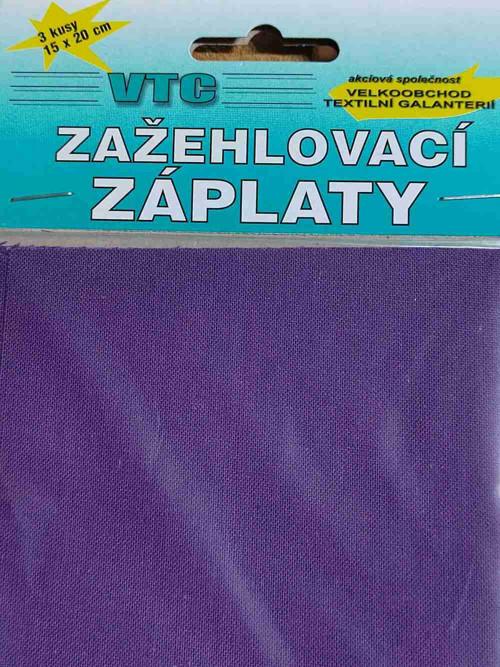Nažehlovací záplaty 15x20 cm 3 kusy fialová