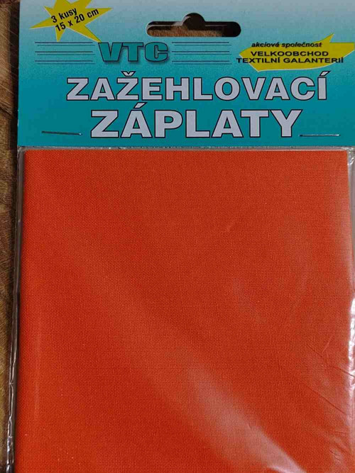 Nažehlovací záplaty 15x20 cm 3 kusy oranžová