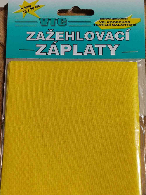 Nažehlovací záplaty 15x20 cm 3 kusy žlutá