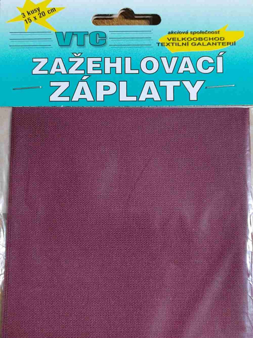 Nažehlovací záplaty 15x20 cm 3 kusy bordó