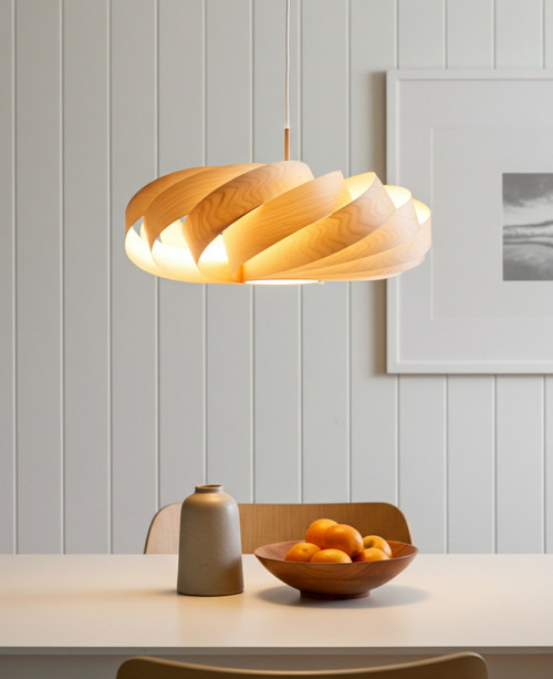 L06B, Ø60-80 Visící lampa z březové dýhy