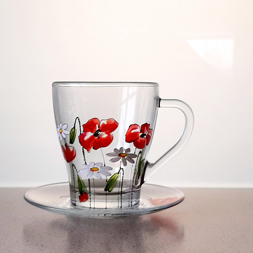 Máčkovokopretinový - 250 ml - ruční malba