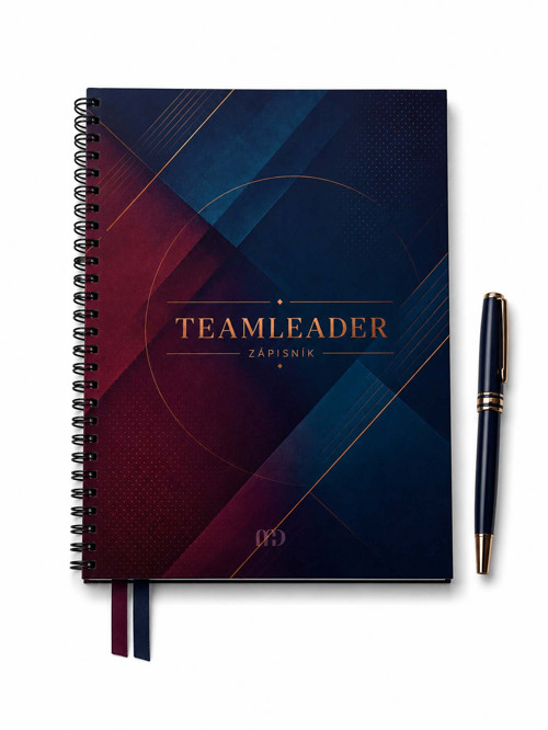 Teamleader zápisník - Vínovo-modrá