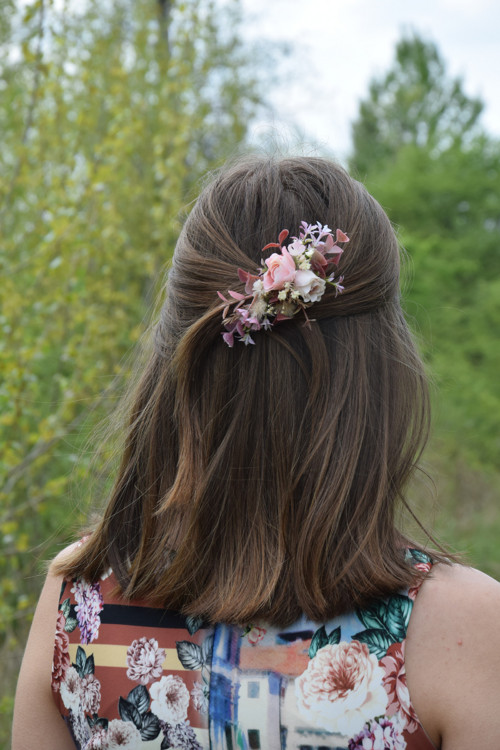Květinová spona Boho Pudřenka
