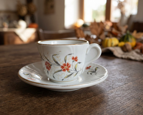 Květ podzimní...porcelánové šapo s ručním zdobením