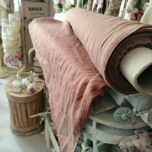 100% měkčený len/vintage vzhled - hnědá č.2119