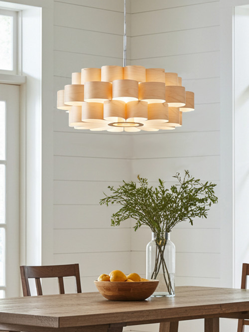 L10B, Ø 60-70 cm Visící lampa z březové dýhy