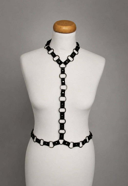 ADINA, kožený postroj, Body Harness, vrchní díl