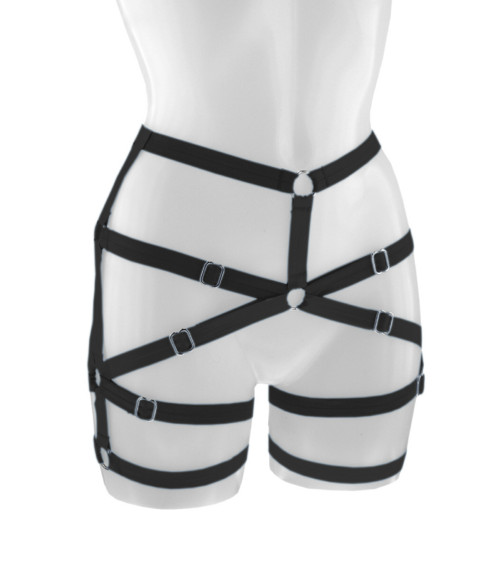 Body harness kalhotky nastavitelné elastické černé