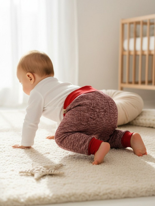 Dětské tepláky baggy pletenina 3-6m