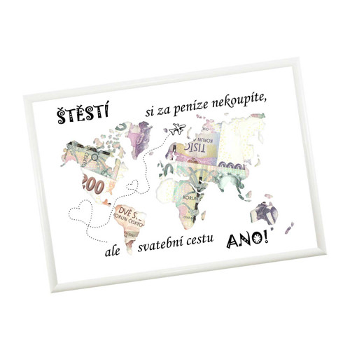 Rámeček na darování peněz - Svatební cesta