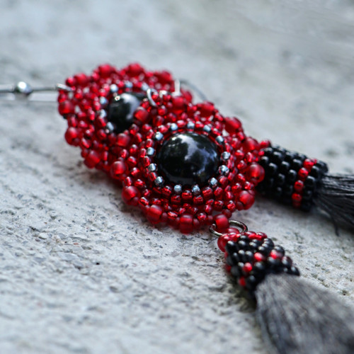 Vášnivé náušnice Flamenco se Swarovski perlou