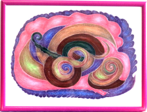 Autorský relaxační obraz Brána, suchý pastel
