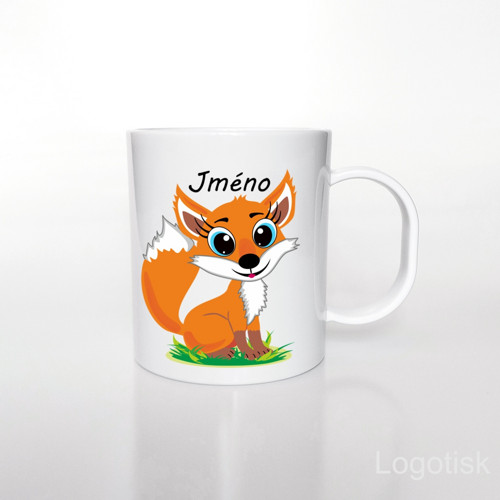 Plastový hrnek pro děti LIŠTIČKA se jménem