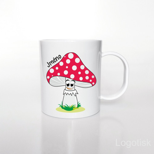 Plastový hrnek pro děti MUCHOMŮRKA se jménem