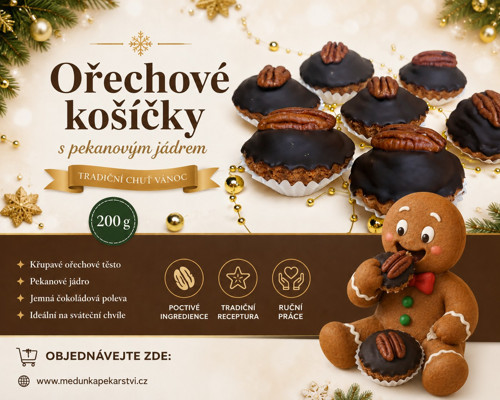 Ořechové košíčky s pekanovým jádrem 200 g