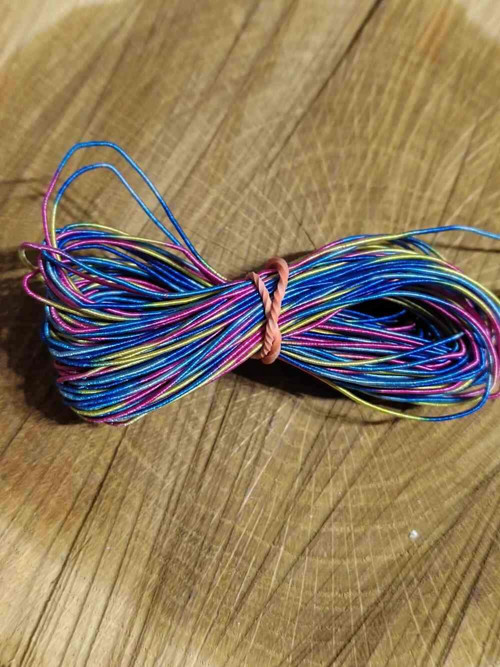 Šňůrka Ø0,8 mm duhová modrá multicolor — foto 1
