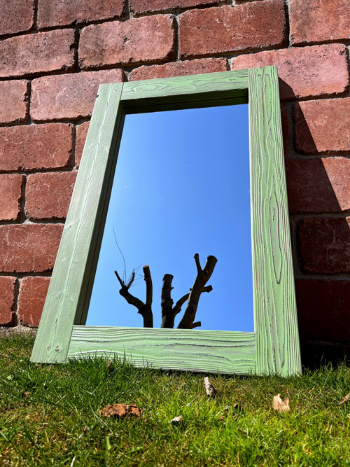 Zrcadlo v dřevěném rámu 65x100cm - Shabby chic