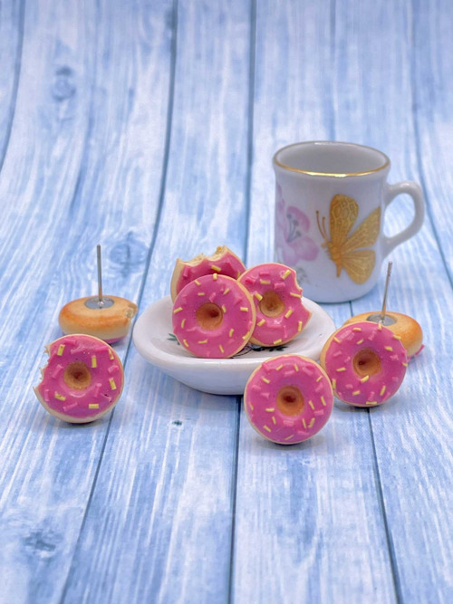 Náušnice Donuty jahodové