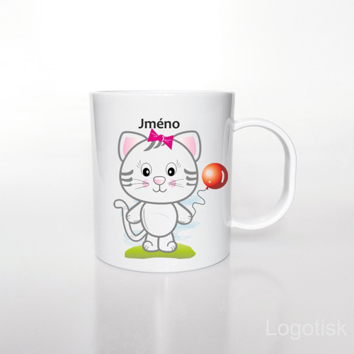 Plastový hrnek pro děti KOČIČKA se jménem