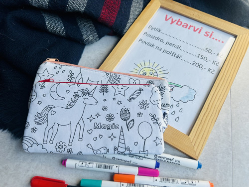 Vybarvi si - Pouzdro - kapsička jednorožec