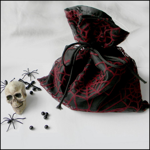 Halloweenský textilní sáček s pavučinou