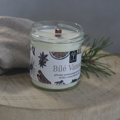 Aromaterapeutická sójová svíčka "Bílé Vánoce"