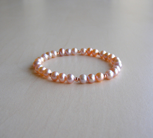 ŘÍČNÍ STARORŮŽOVÉ PERLY 0.6-0.7*Ag rose gold