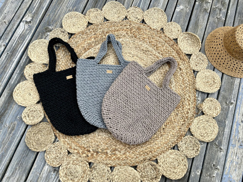 Taška TOTE BAG háčkovaná - nugát