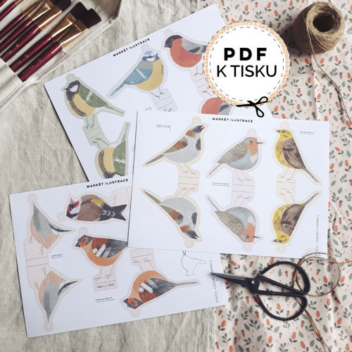 Vystřihovánka Ptáčci (PDF k tisku)