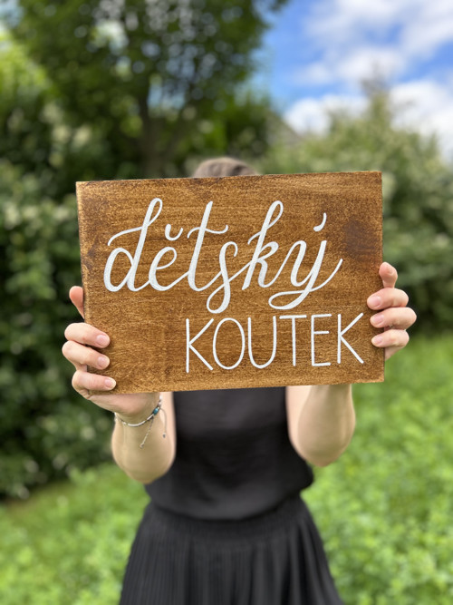 Dřevěné cedulky na svatbu dětský / sladký koutek