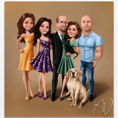 5 Osôb a 2 Zvieratká 》karikatúra