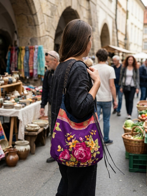 Hobo bag ,,Triko z Indie,,