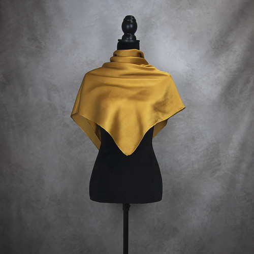 Hodvábna šatka MEDENÁ, 90 x 90cm, Handmade