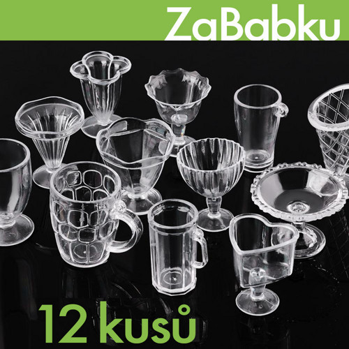 Plastové "mini" skleničky / misky - Balení 12 kusů