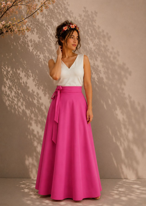 Půlkolová Sukně - Magenta — foto 1