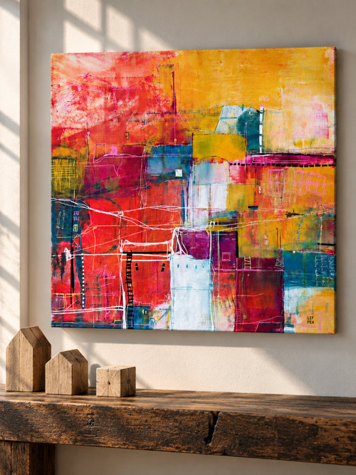 Jižní město / originální obraz - 50x50cm