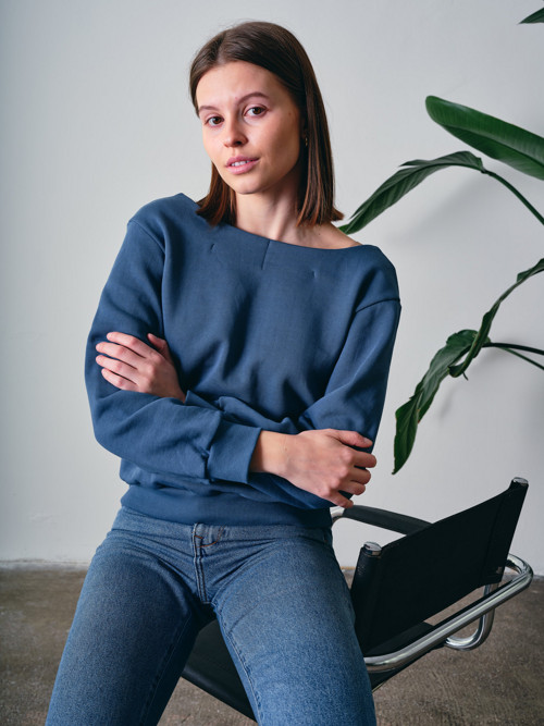 Mikina Twist - Modrá — foto 1