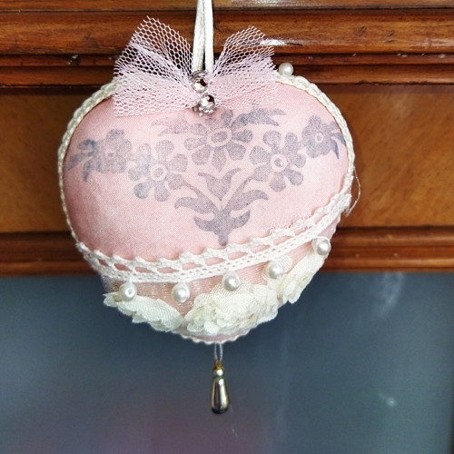 Romantické srdíčko shabby chic "Květiny"