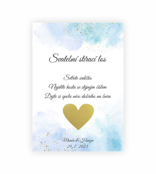 Svatební stírací los - blu