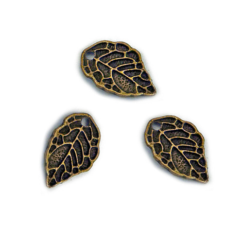 Lístek zvrásněný bronz 16mm, 2/10ks