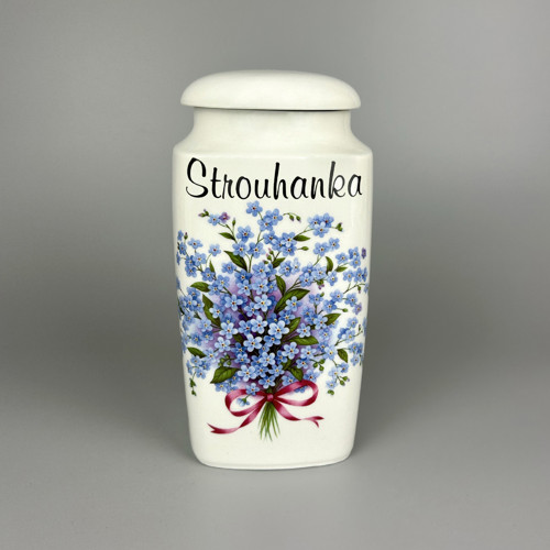 Velká dóza s pomněnkami - strouhanka